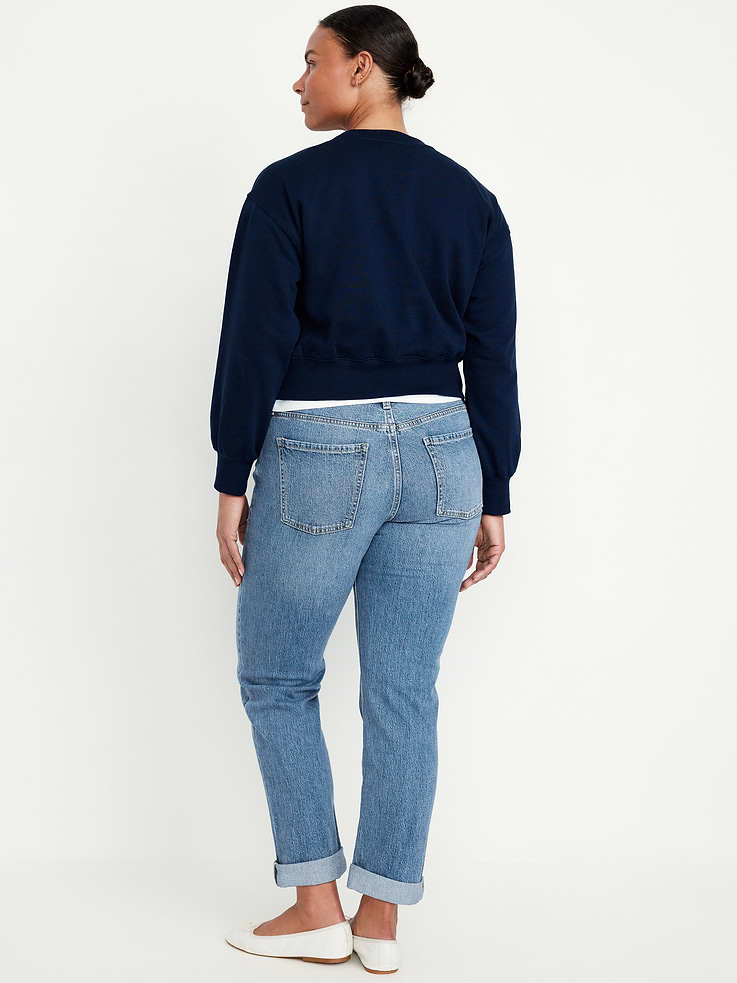 Image number 7 showing, Mid-Rise Wow Boyfriend Straight Jeans