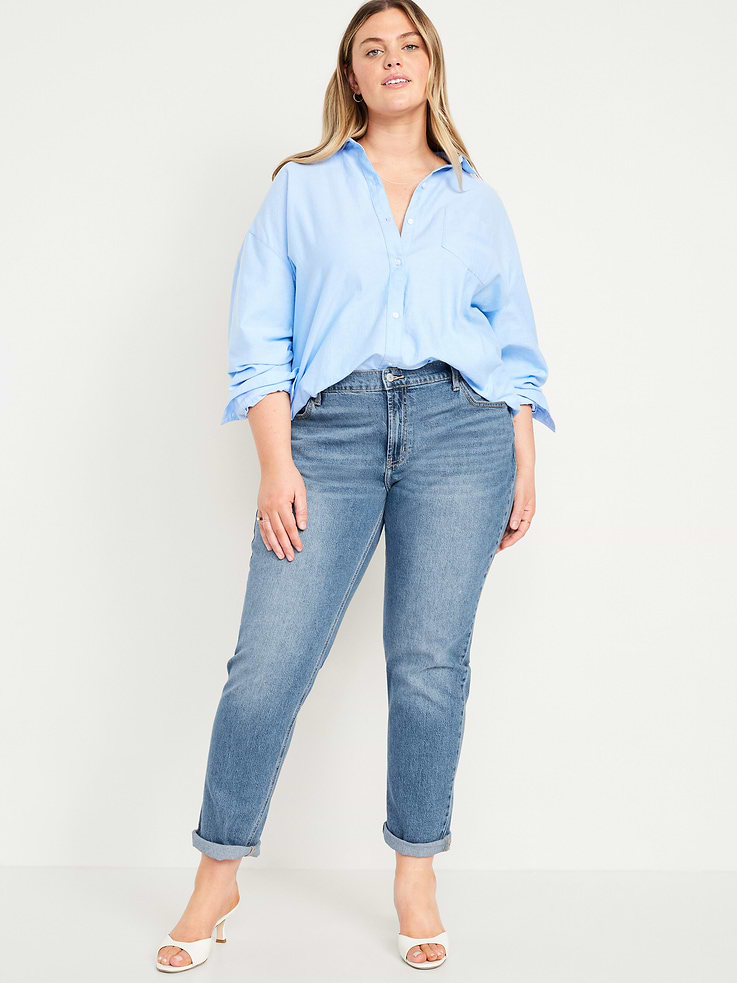 Image number 8 showing, Mid-Rise Wow Boyfriend Straight Jeans
