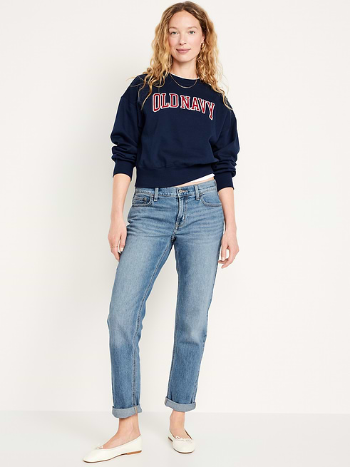 Mid Mid-Rise Wow Boyfriend Straight Jeans clearance posted today