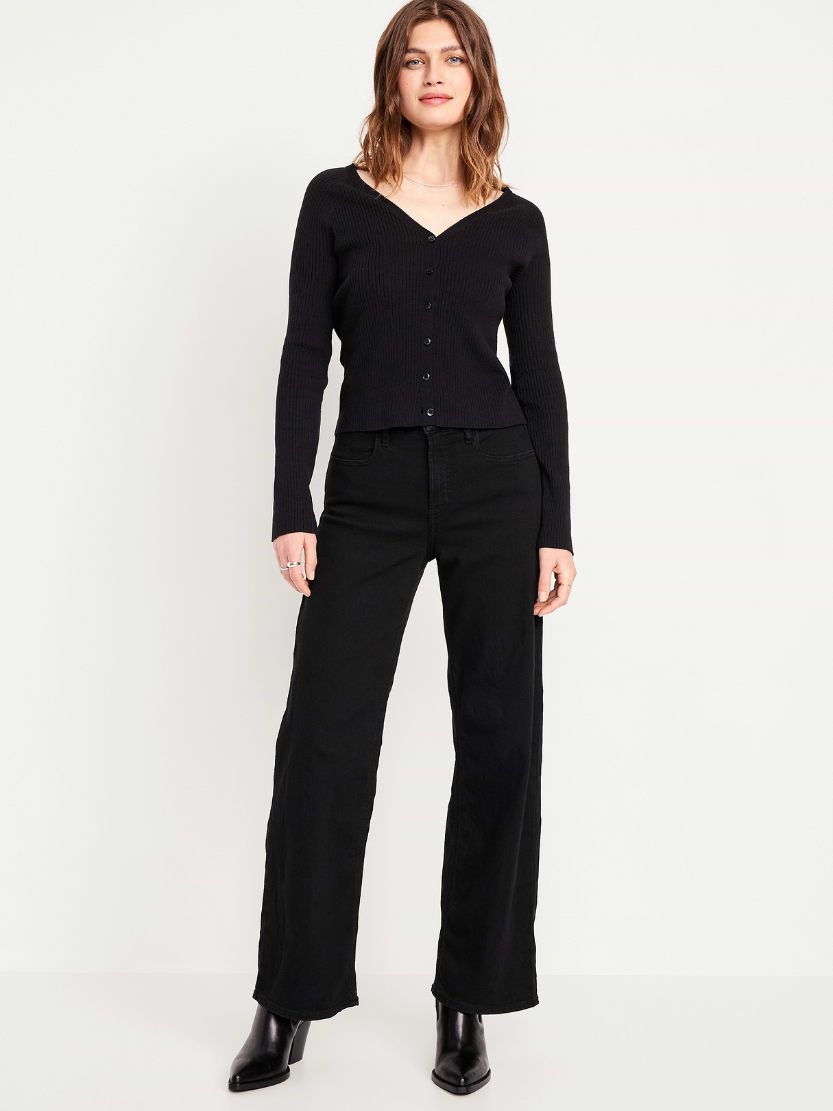 High-Waisted Wow Wide-Leg Jeans - Black Jack by Old Navy
