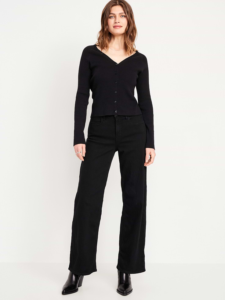 Image number 1 showing, High-Waisted Wow Wide-Leg Jeans