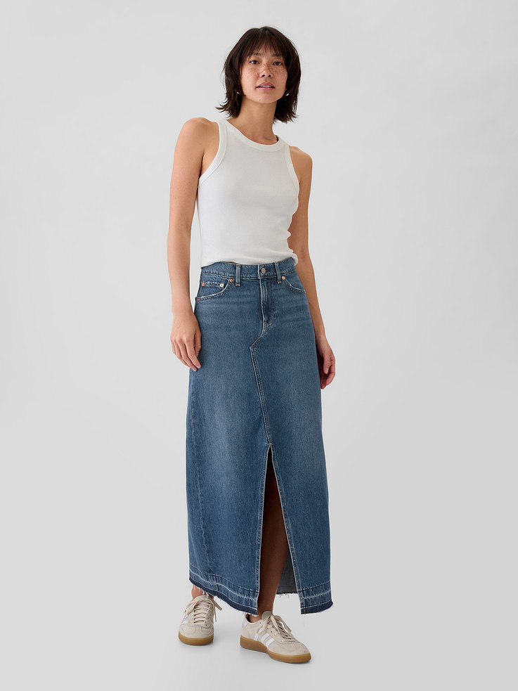 Image number 1 showing, Denim Maxi Skirt