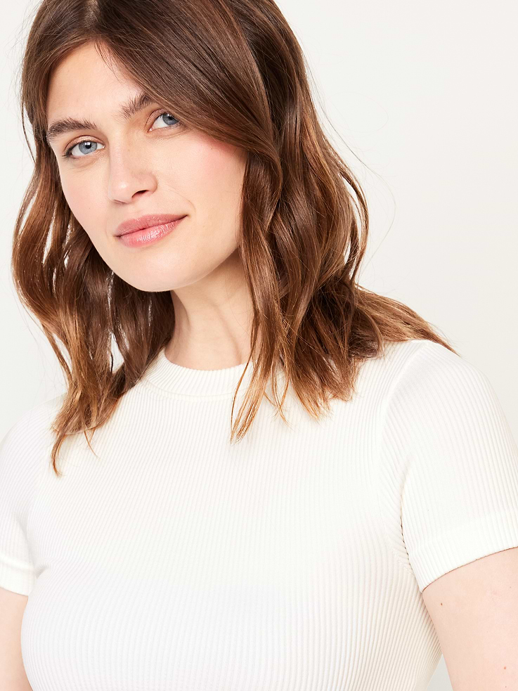 L'image numéro 4 présente T-shirt côtelé ajusté Zénitude sans coutures