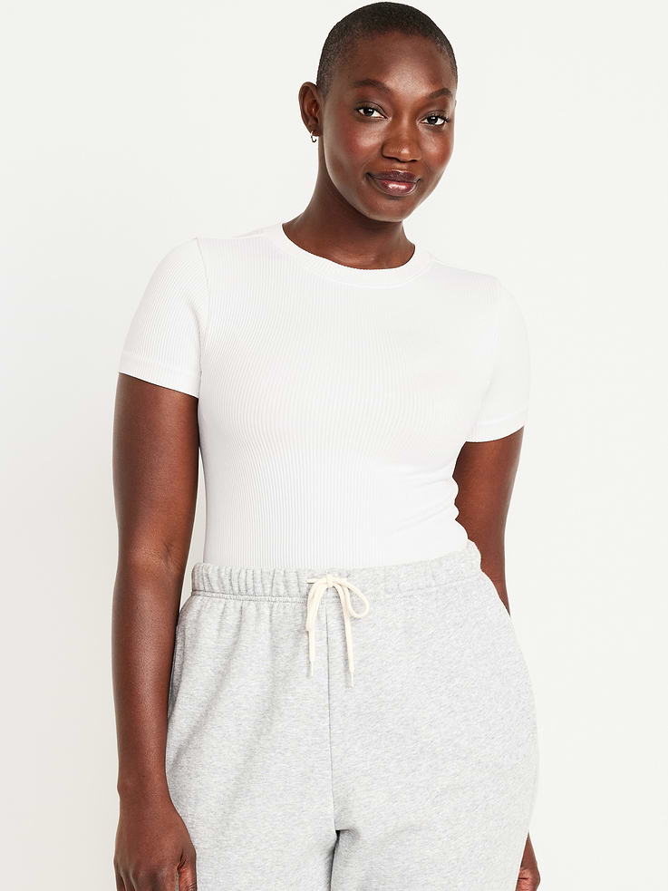 L'image numéro 5 présente T-shirt côtelé ajusté Zénitude sans coutures