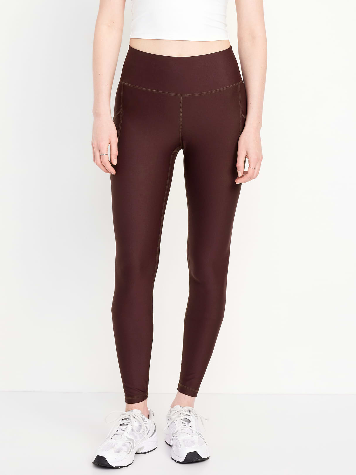 High-Waisted PowerSoft Full-Length Pocket Leggings - Boxwood by Old Navy