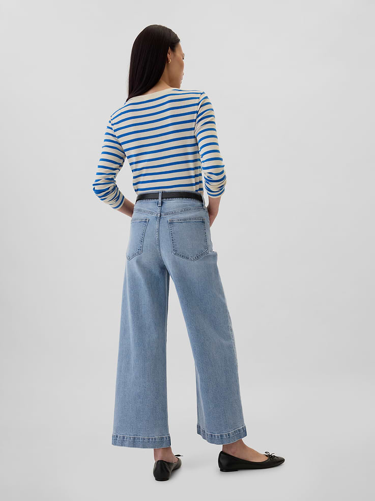 Image number 4 showing, High Rise Wide-Leg Crop Jeans