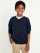 Image number 1 showing, School Uniform Solid V-Neck Sweater for Boys