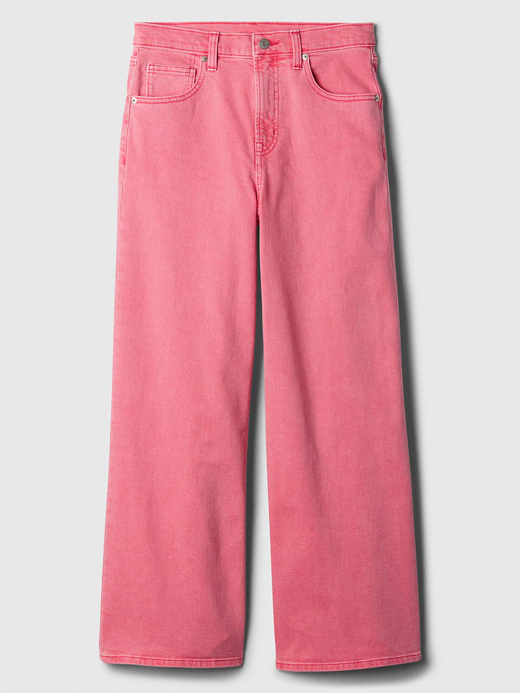 Image 3 of 6, High Rise Wide-Leg Crop Jeans