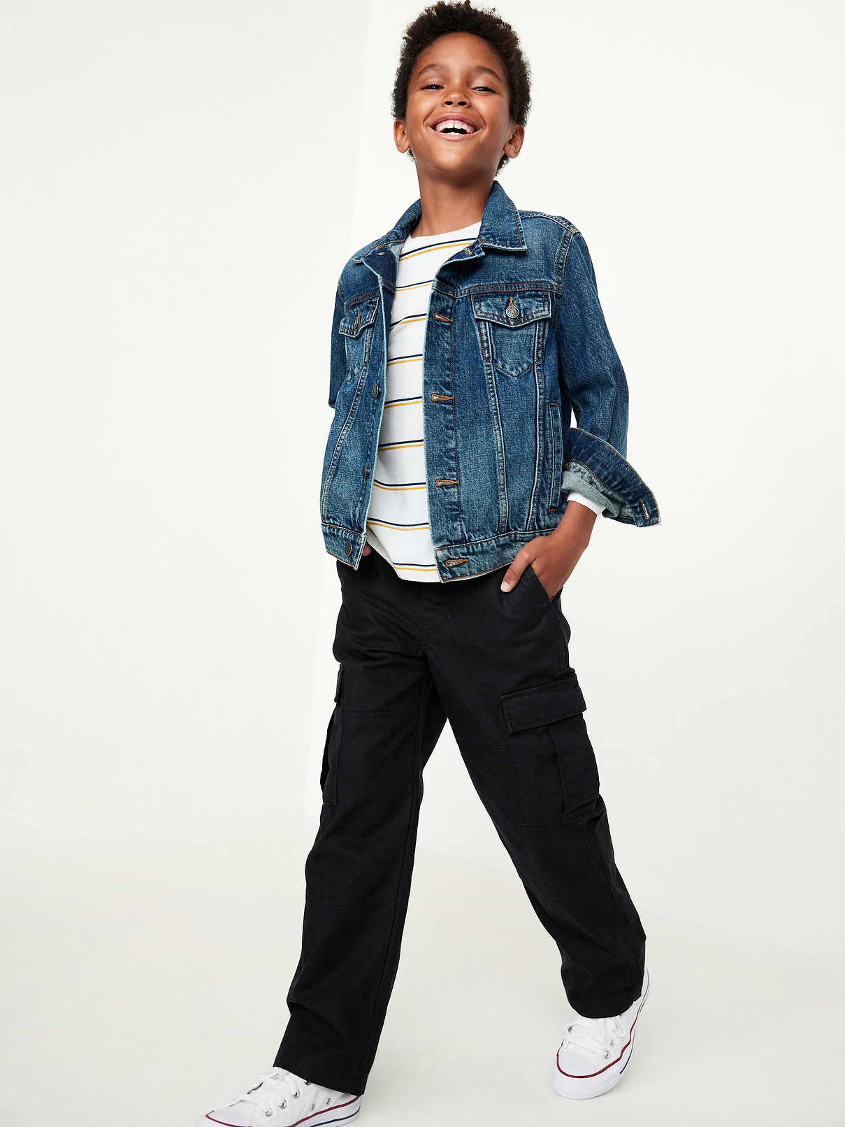 Image number 3 showing, Baggy Non-Stretch Cargo Pants for Boys