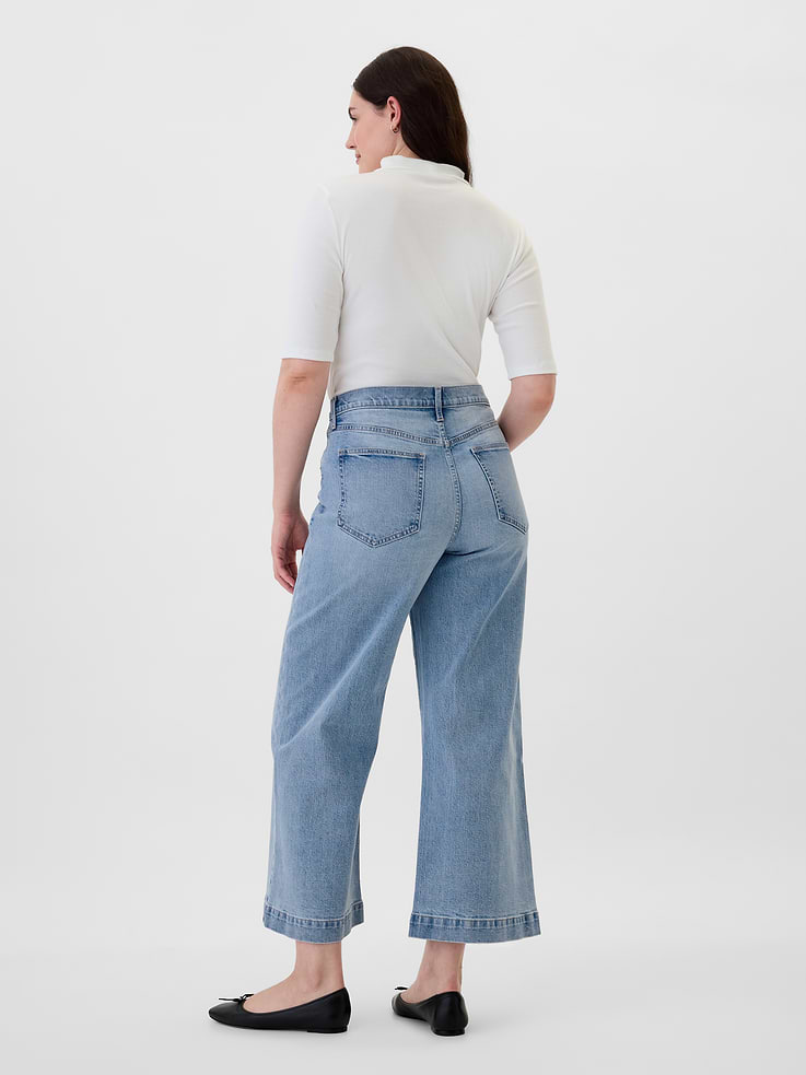 Image number 6 showing, High Rise Wide-Leg Crop Jeans