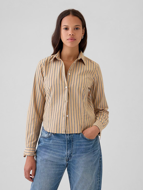 Organic Cotton Fitted Crop Shirt