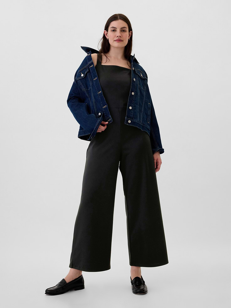Image 4 of 6, Ponte Squareneck Jumpsuit