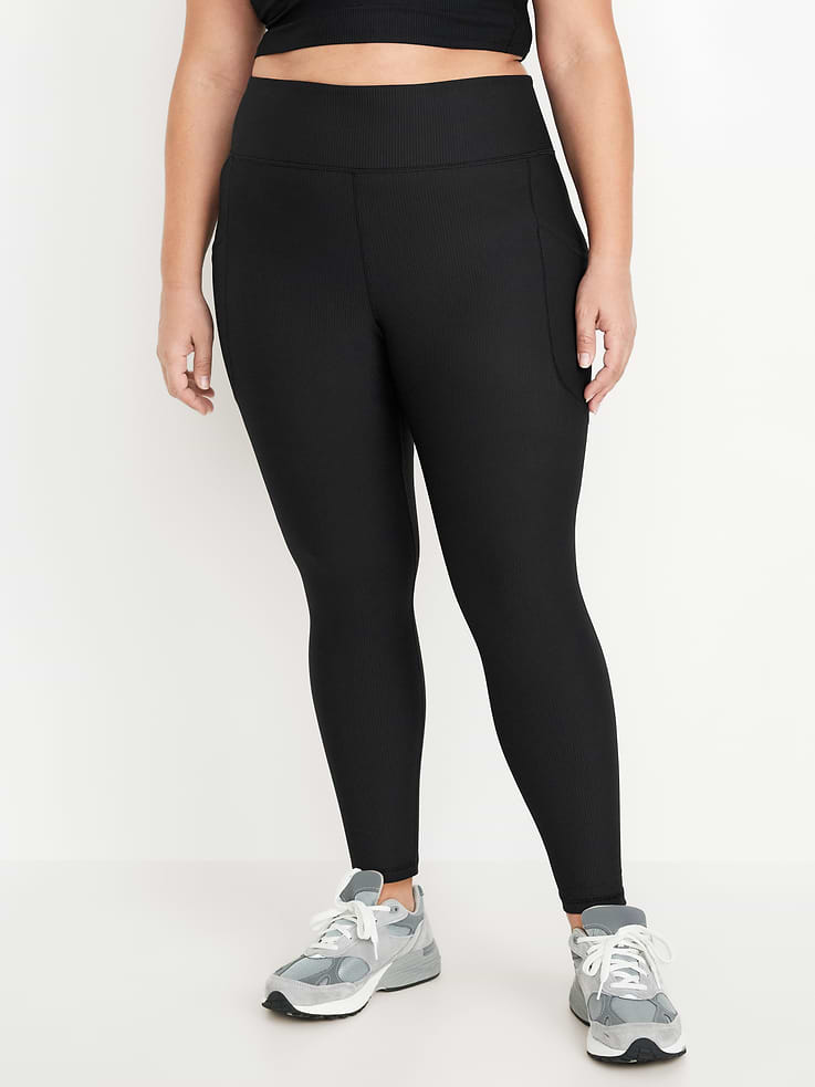 Image 6 of 9, High-Waisted PowerSoft Ribbed Pocket Leggings