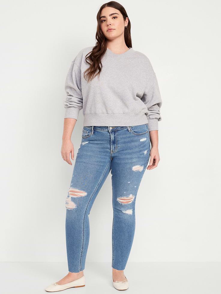 Image number 5 showing, Mid-Rise Rockstar Super-Skinny Ankle Jeans