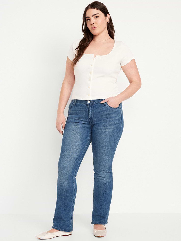 Image number 5 showing, Mid-Rise Wow Boot-Cut Jeans