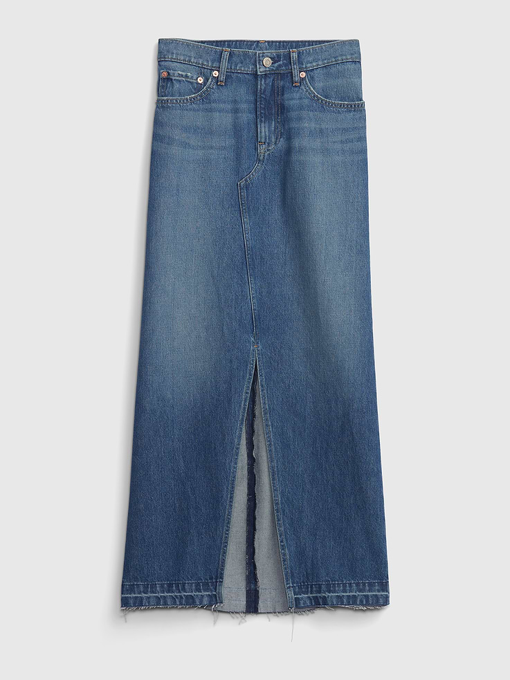 Image number 6 showing, Denim Maxi Skirt