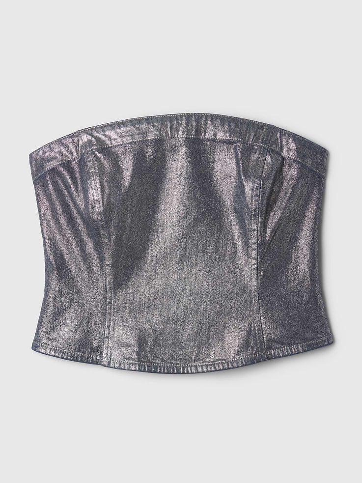 Image 5 of 5, Strapless Foil Corset Top