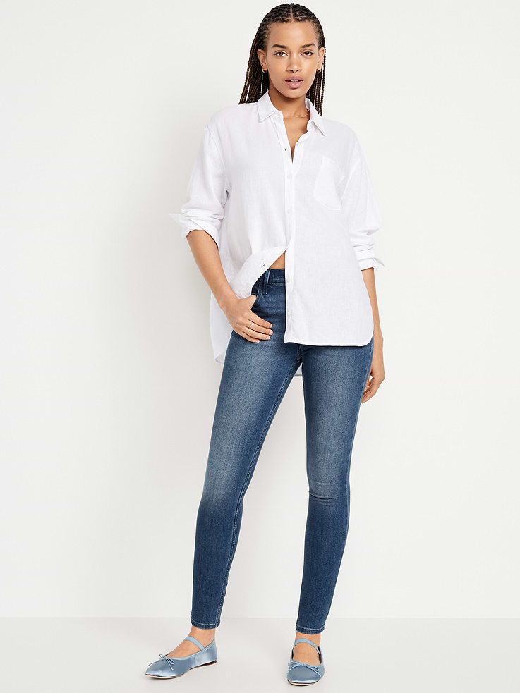 Image number 1 showing, High-Waisted Wow Super-Skinny Jeans