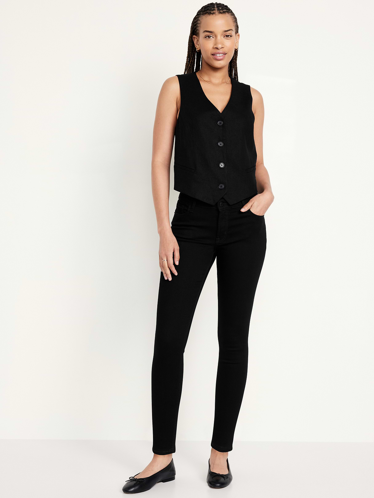 Mid-Rise Rockstar Super-Skinny Jeans - Black Wash by Old Navy