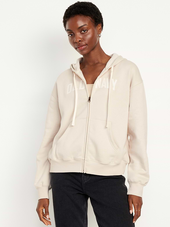 Logo Zip Hoodie Sweatshirt