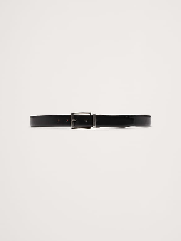 Ceinture habillée en cuir réversible