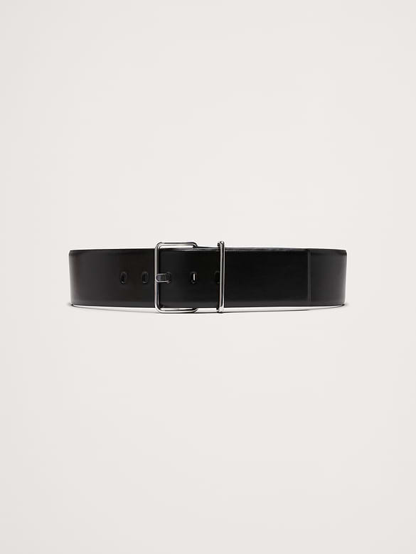 Ceinture en cuir à boucle carrée