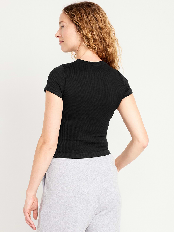 Image number 2 showing, Exhale Seamless Fitted Rib T-Shirt
