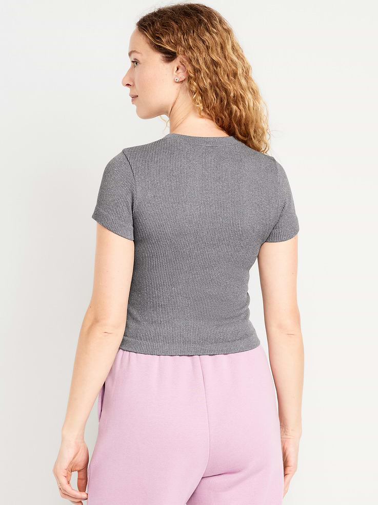 Image number 2 showing, Exhale Seamless Fitted Rib T-Shirt