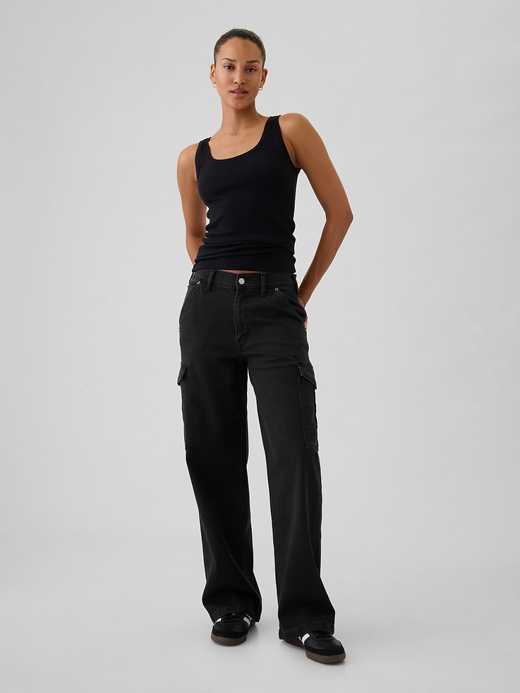 Image number 1 showing, Mid Rise '90s Loose Cargo Jeans