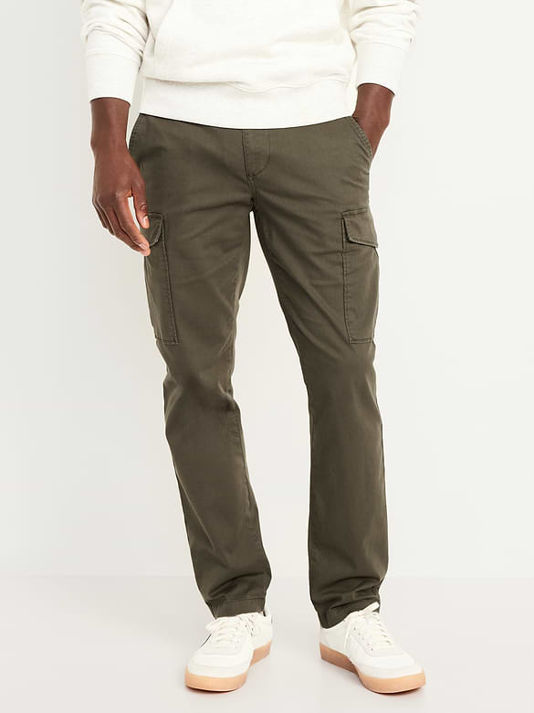 Pantalon cargo ajusté raffiné à coupe droite