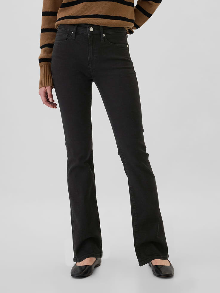 Image 2 of 7, Mid Rise Baby Boot Jeans