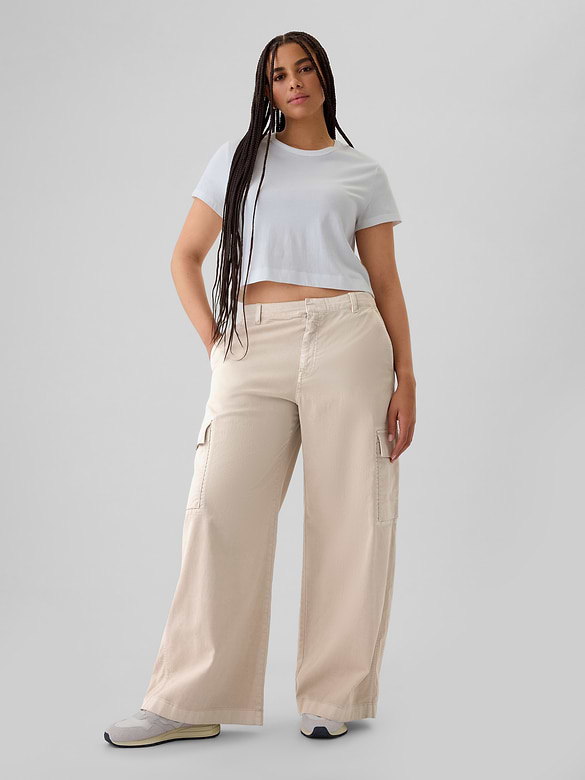 Mid Rise Cargo Baggy Khakis