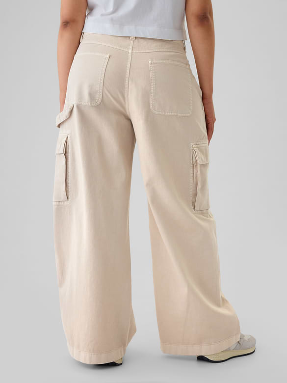 Mid Rise Cargo Baggy Khakis