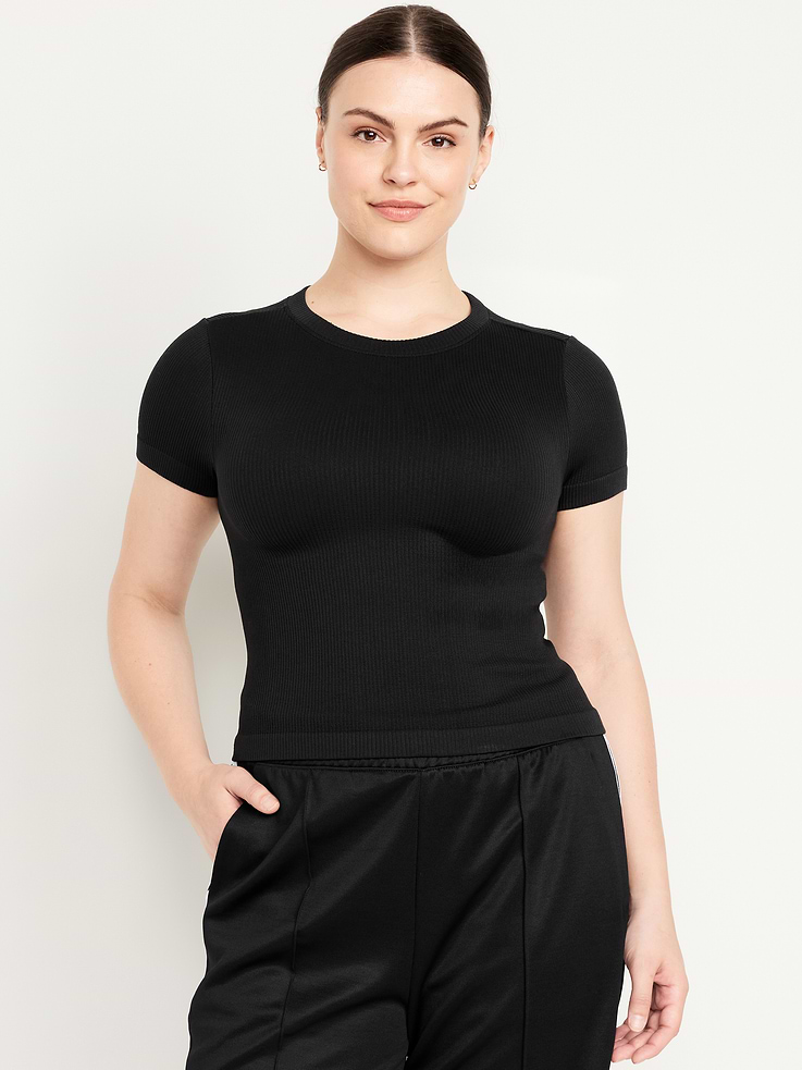 Image number 5 showing, Exhale Seamless Fitted Rib T-Shirt