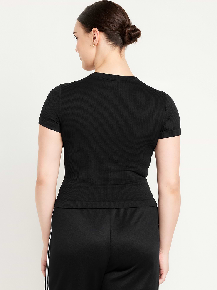 Image number 6 showing, Exhale Seamless Fitted Rib T-Shirt
