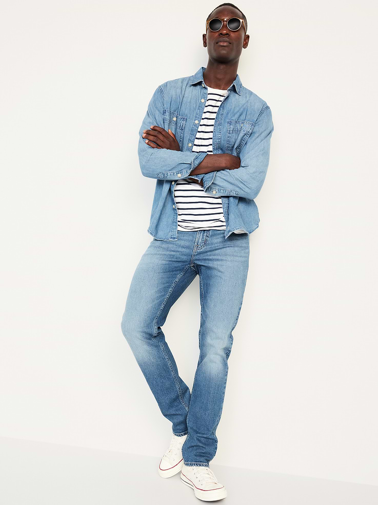 Image number 3 showing, Straight Five-Pocket Built-In Flex Jeans