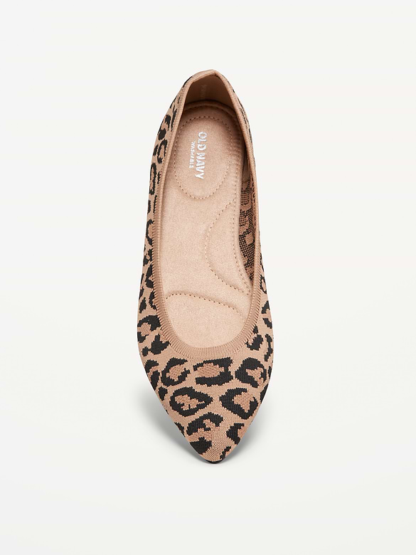 Soft-Knit Pointed-Toe Ballet Flats