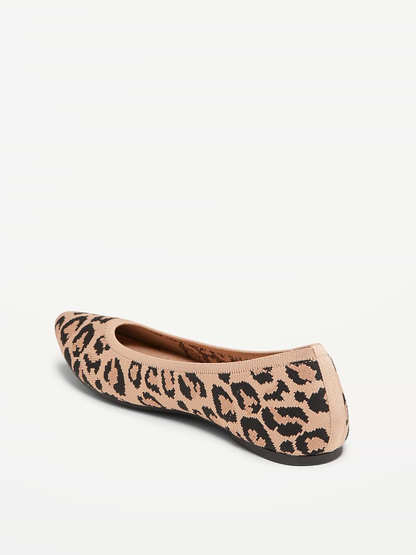 Soft-Knit Pointed-Toe Ballet Flats