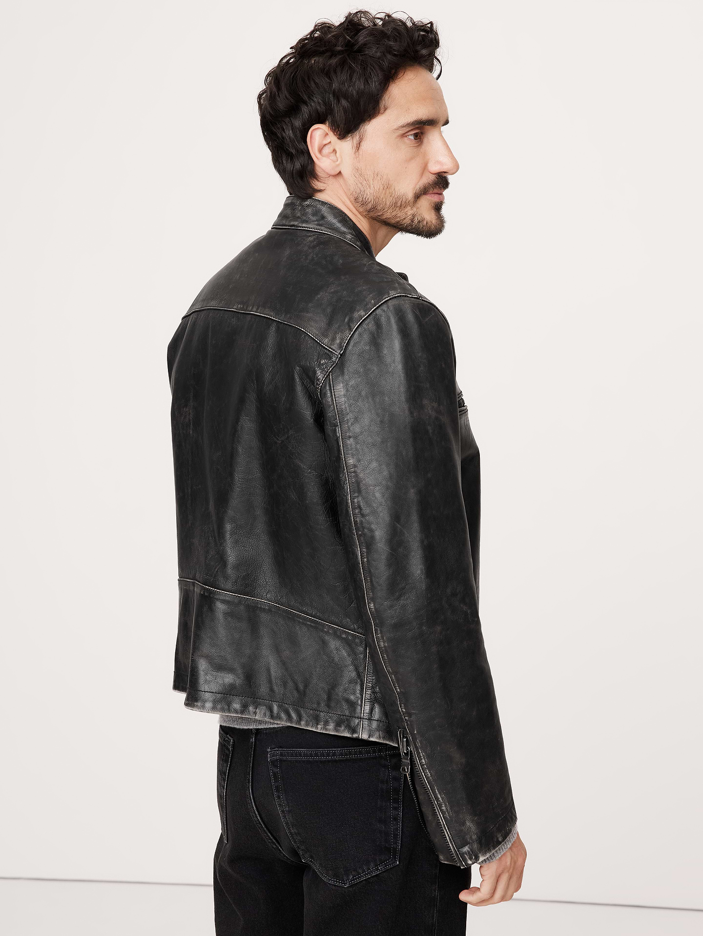 Image number 2 showing, Leather Biker Jacket