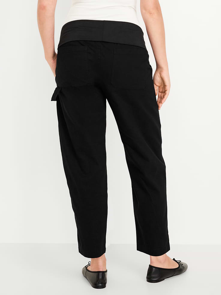Image 2 of 5, Maternity Rollover Waist Pulla Utility Pants