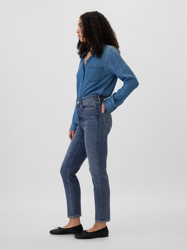 Image 3 of 5, High Rise Vintage Slim Jeans