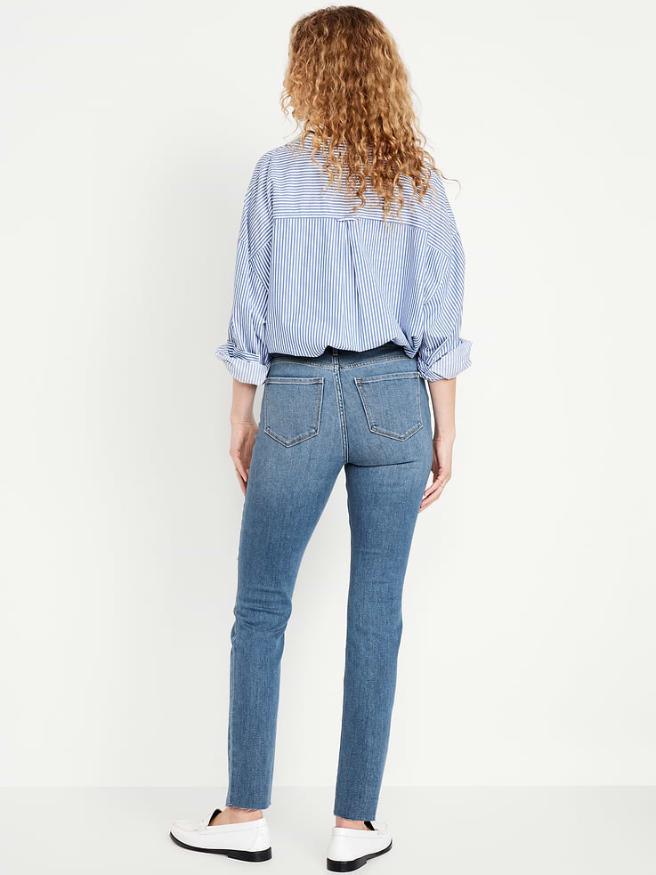 Image number 4 showing, High-Waisted Wow Straight Ankle Jeans