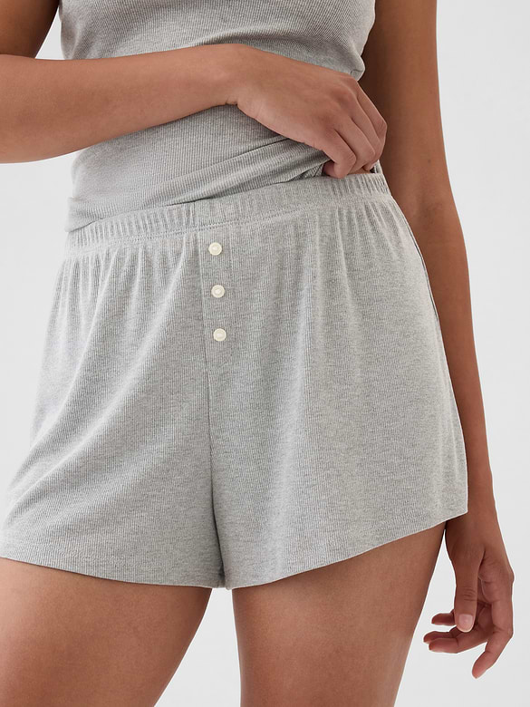 Mini Rib Relaxed PJ Shorts