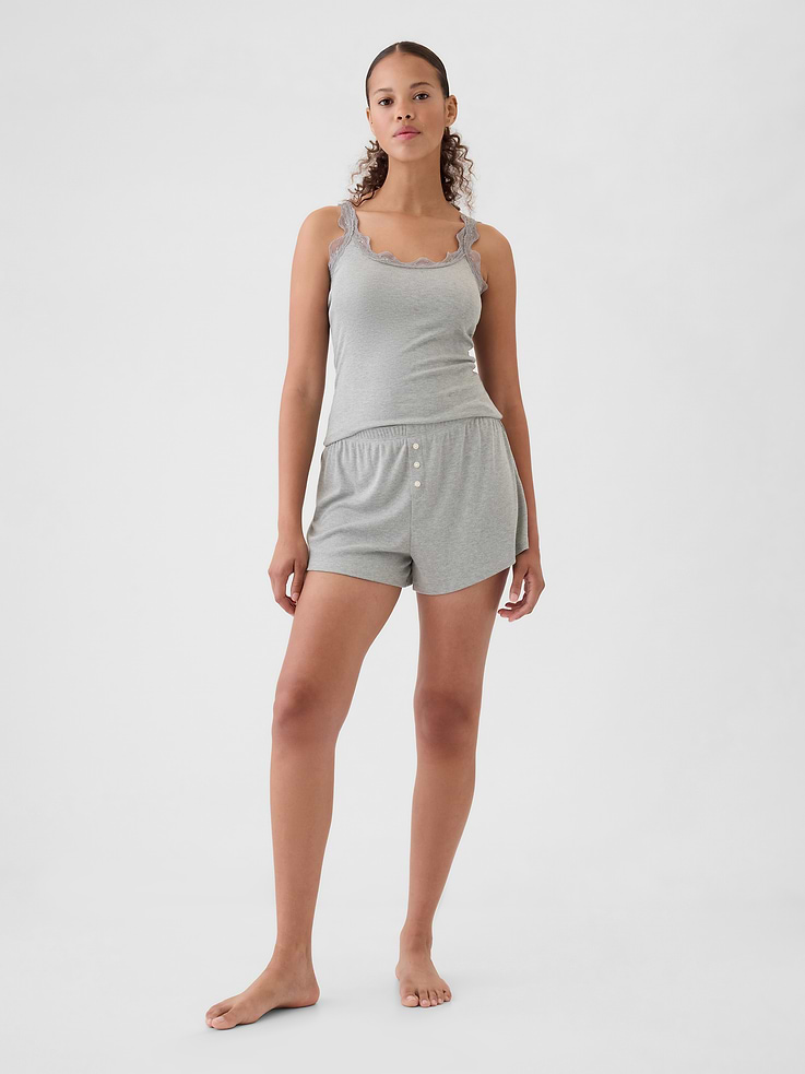 Image number 1 showing, Mini Rib Relaxed PJ Shorts