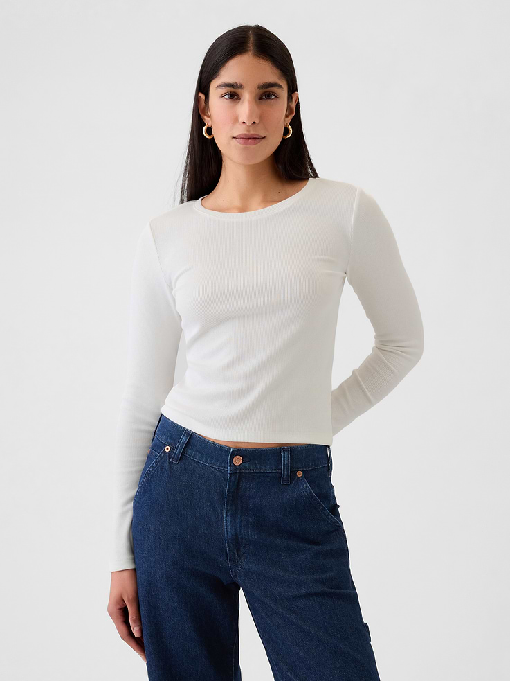 Image number 1 showing, Modern Rib Crop T-Shirt