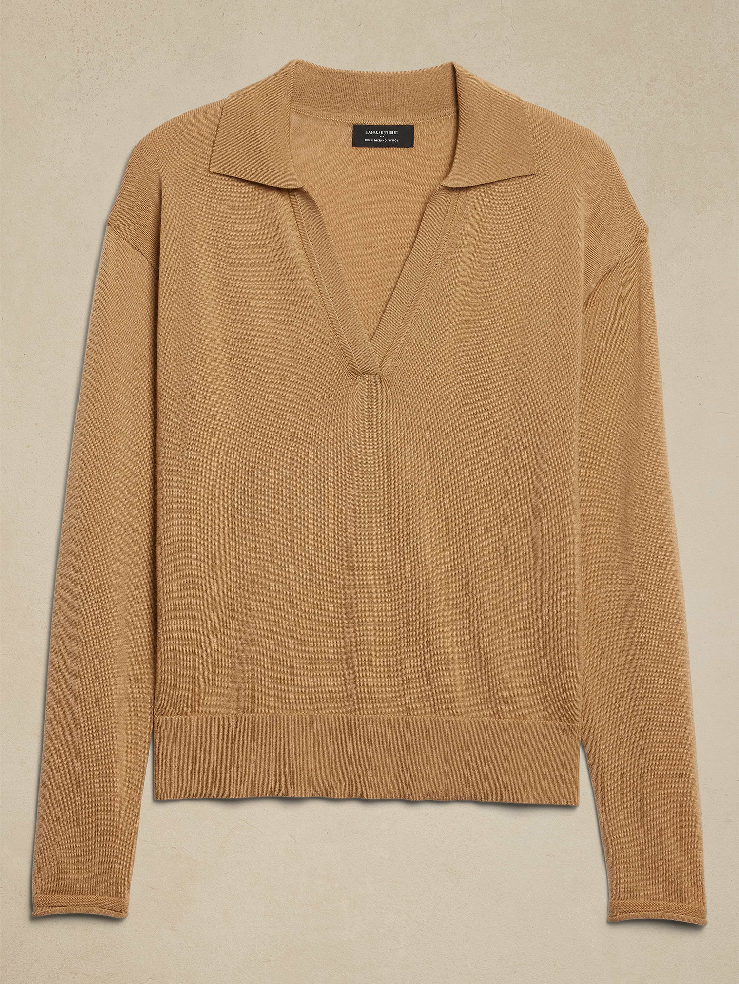 Image number 4 showing, Merino Wool Johnny-Collar Sweater