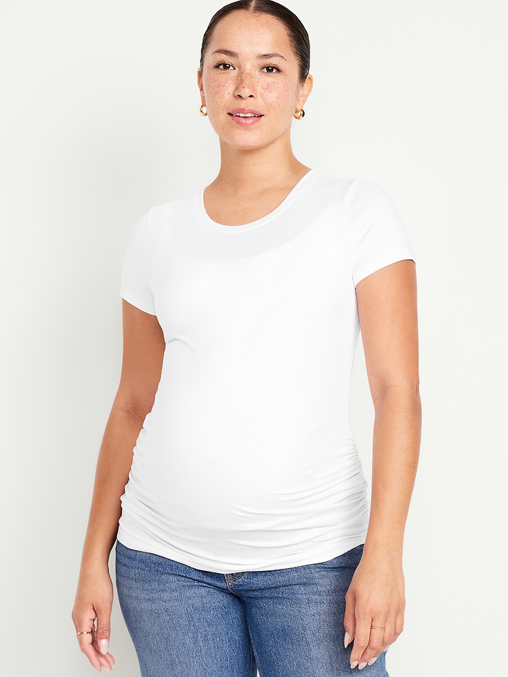 Image number 1 showing, Maternity Crew-Neck T-Shirt
