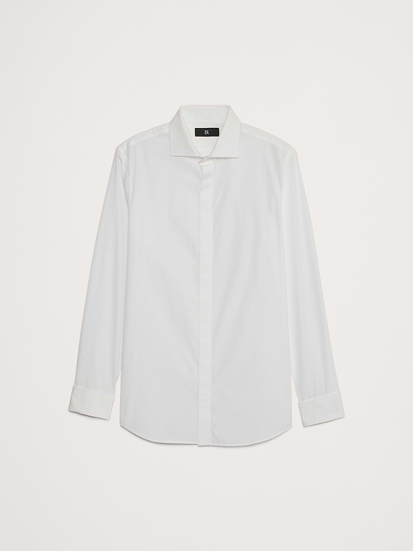 Chemise smoking ajustée en popeline