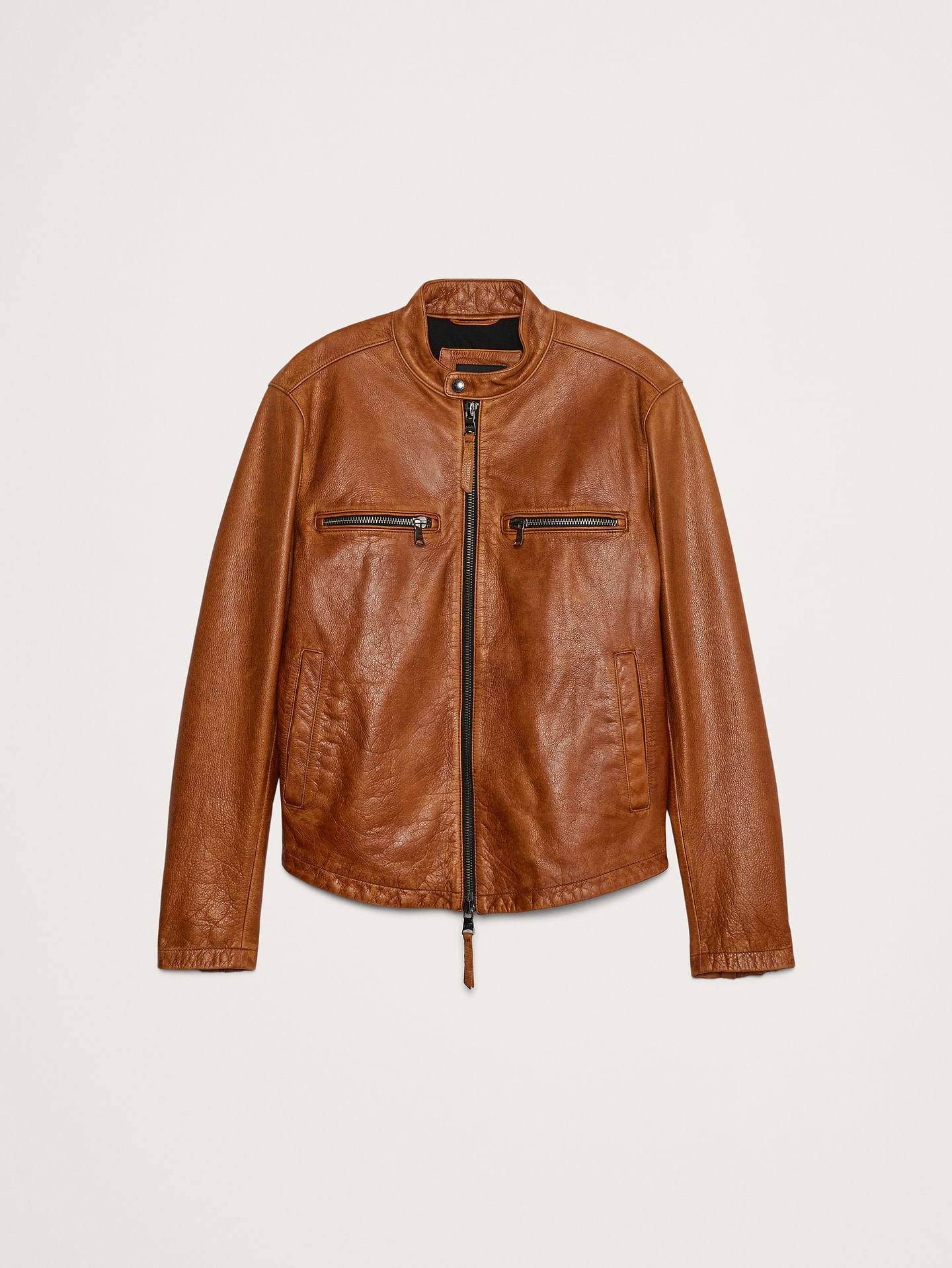L'image numéro 4 présente Veste de style motard en cuir