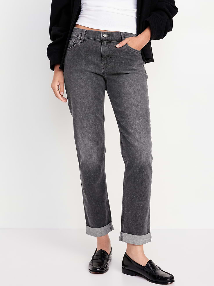 Image number 3 showing, Mid-Rise Wow Boyfriend Straight Jeans